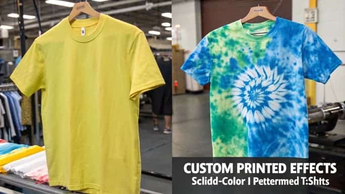 Comparison of plain vs patterned T-shirts for custom printing suitability.