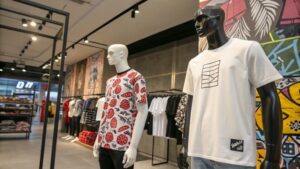 Choosing between plain and patterned T-shirts based on brand identity and audience.