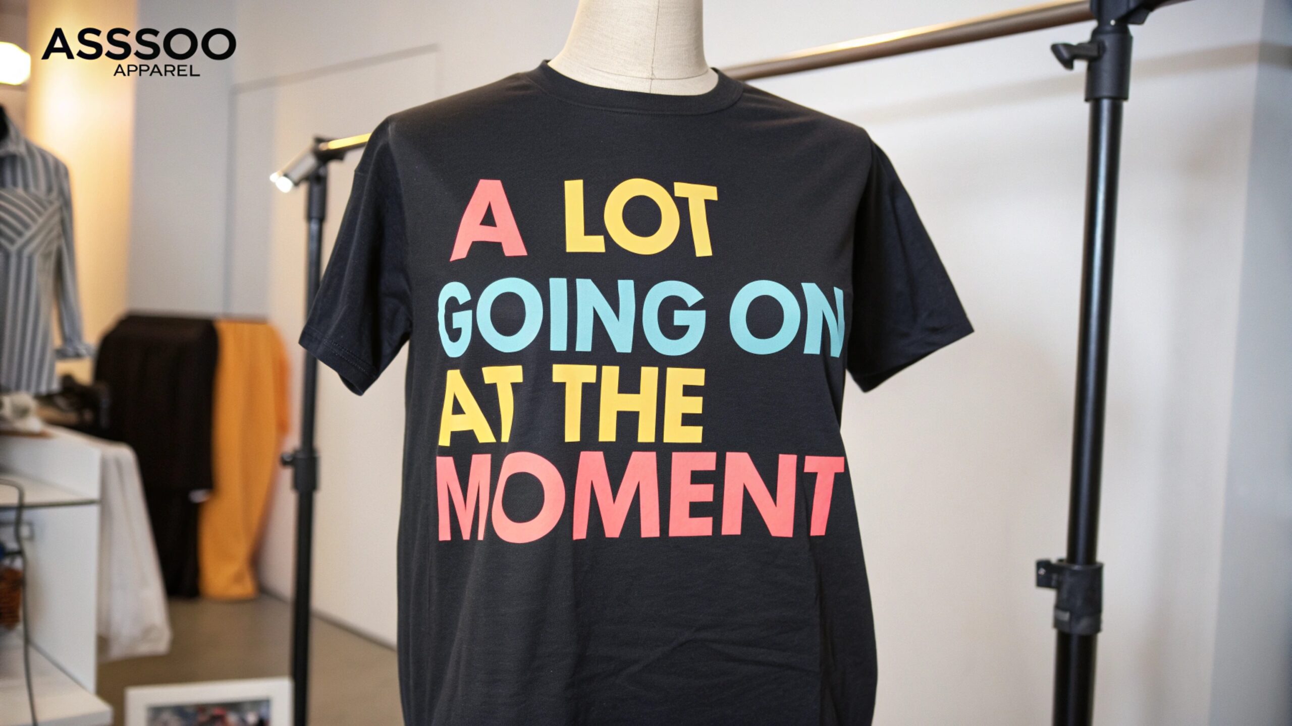 Taylor Swift-inspired "a lot going on at the moment" t-shirt in white, styled with jeans and accessories