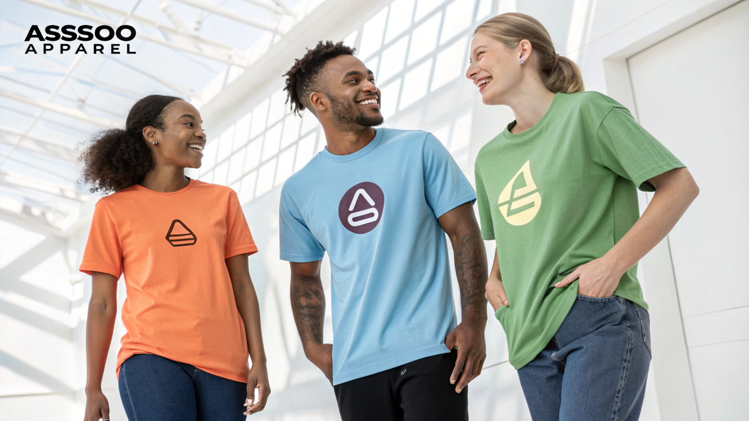Custom team T-shirts in vibrant colors displayed on a sports field
