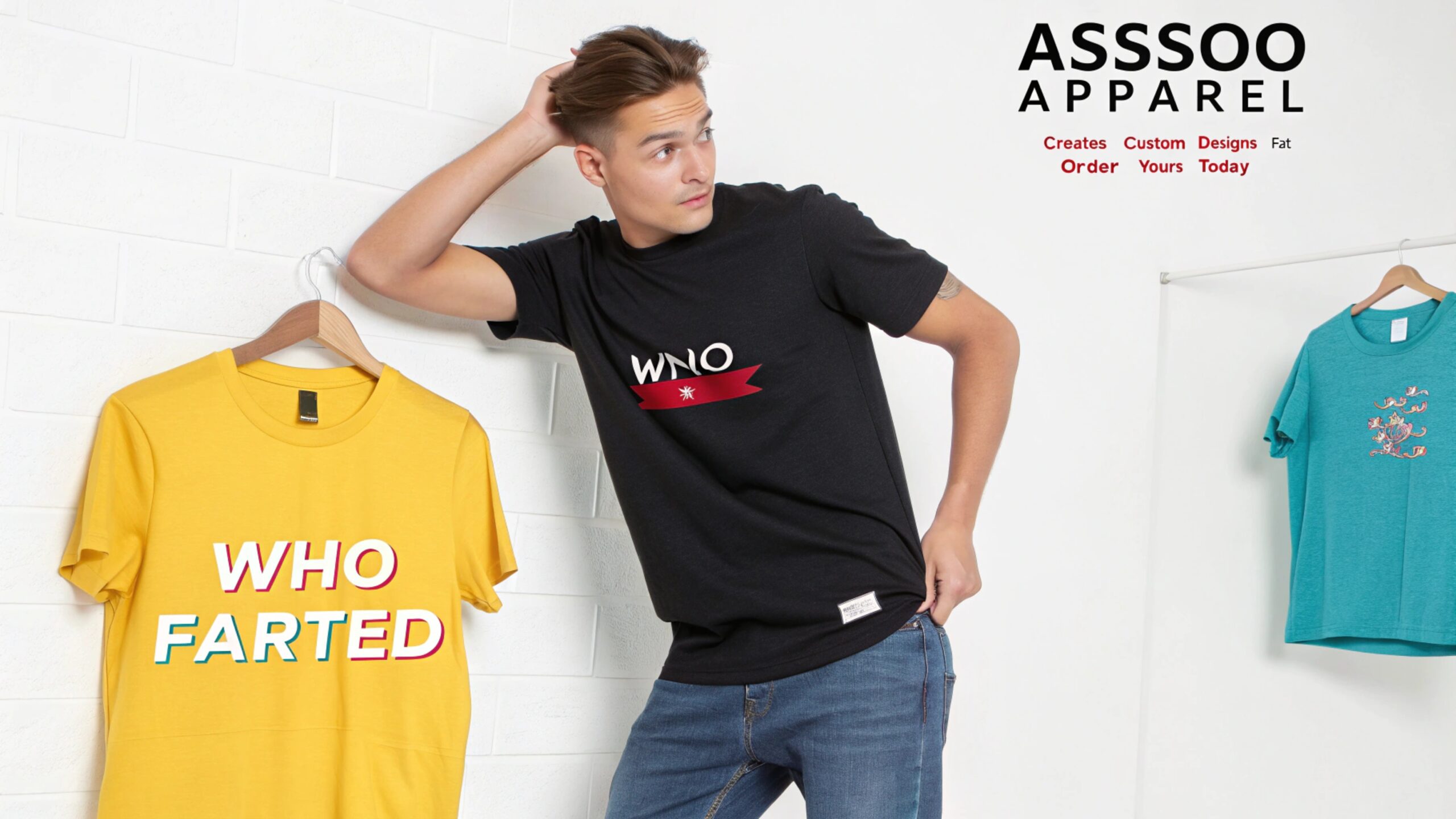 Funny Who Farted t-shirt displayed on a colorful background